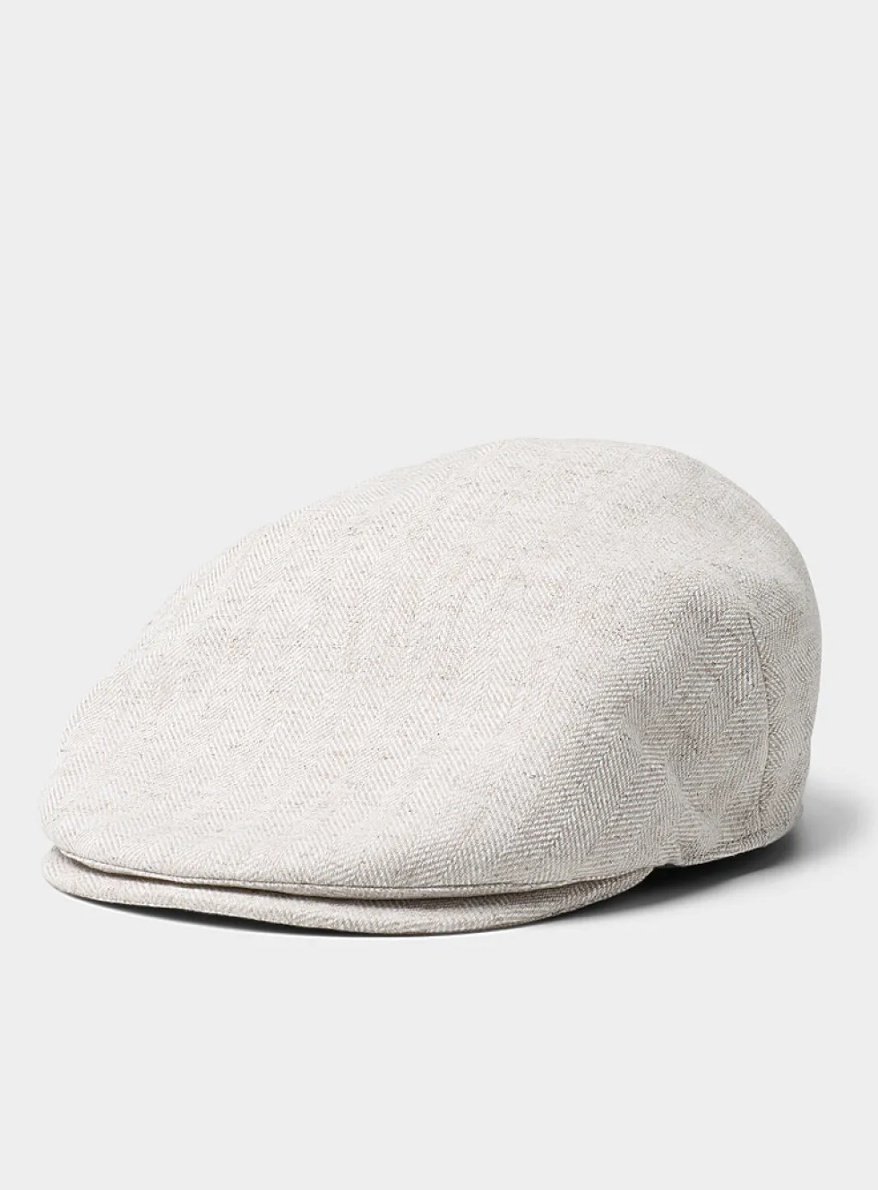Linen-cotton herringbone driver cap