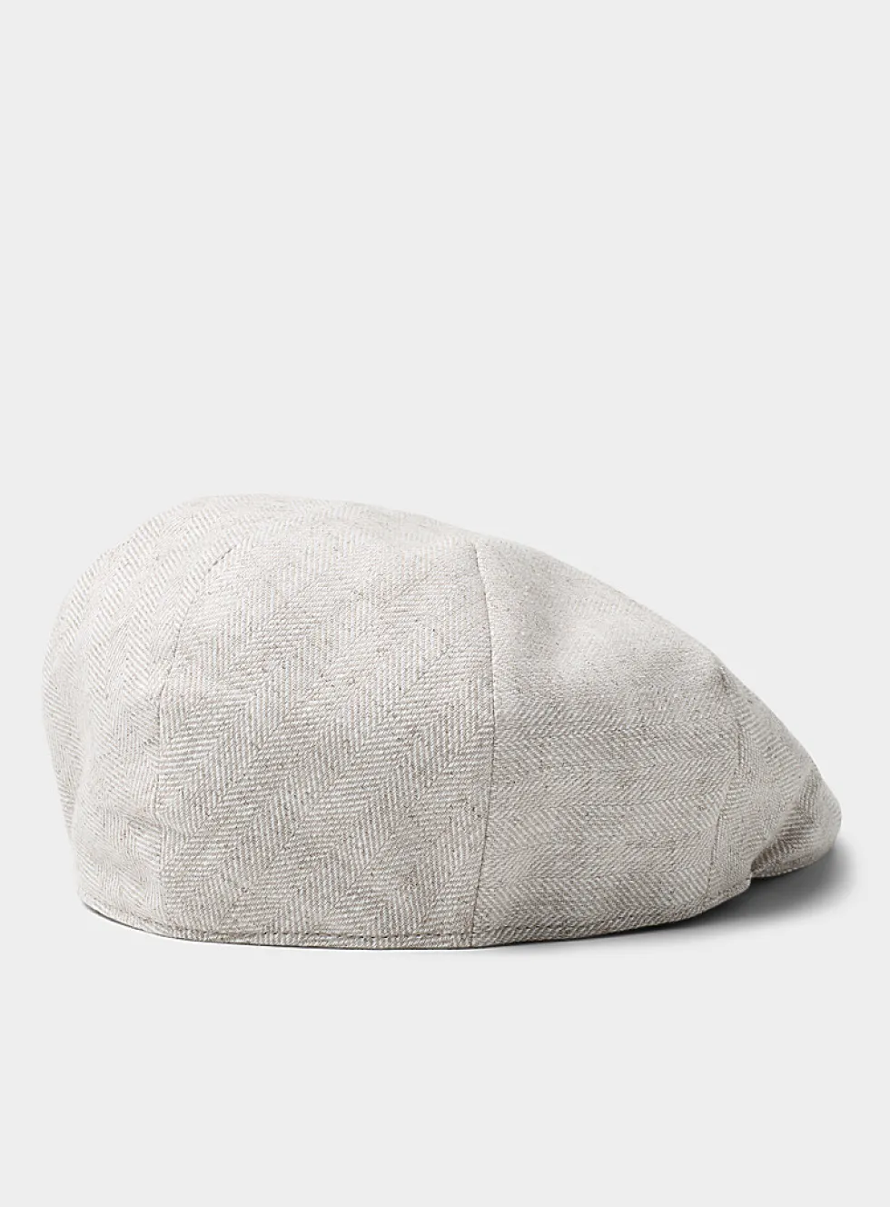 Linen-cotton herringbone driver cap