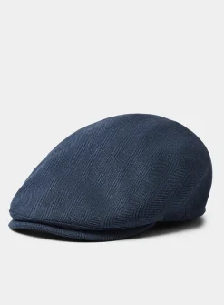 Linen-cotton herringbone driver cap