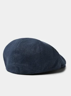 Linen-cotton herringbone driver cap