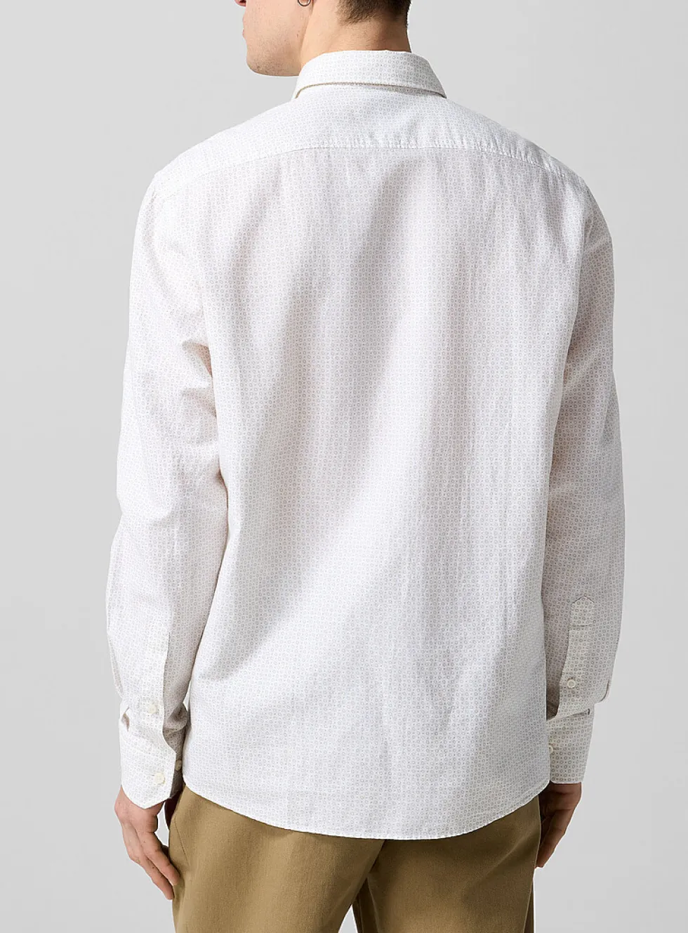Linen-cotton microprint shirt