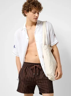 Listra chocolate wave pattern swim trunk