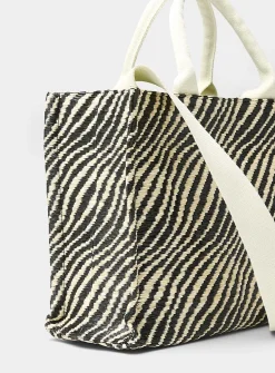 Little striped straw tote