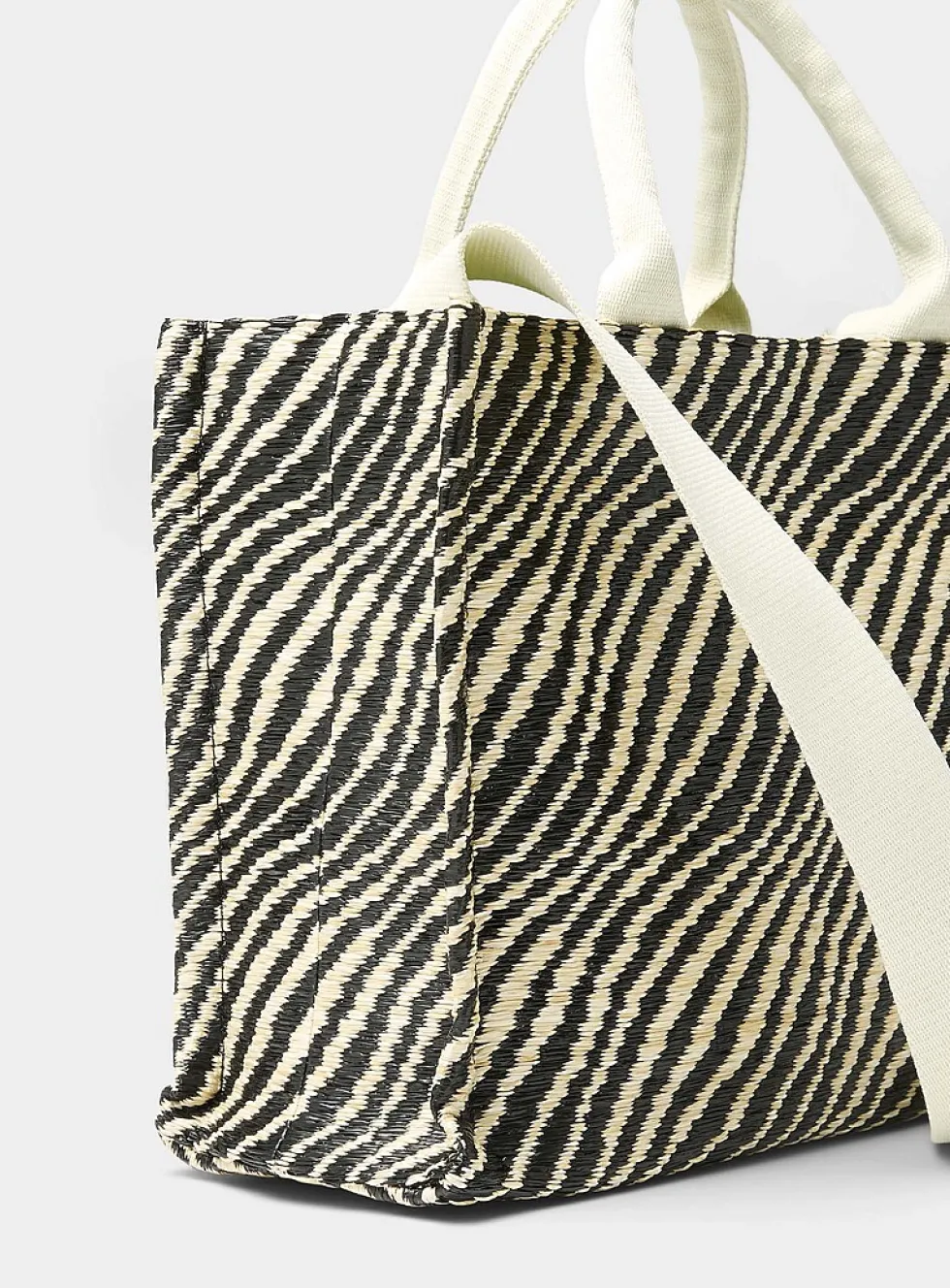 Little striped straw tote