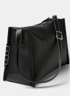 Loafer grained leather bag