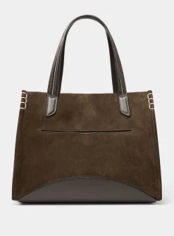 Loafer suede bucket bag