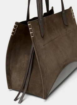 Loafer suede bucket bag