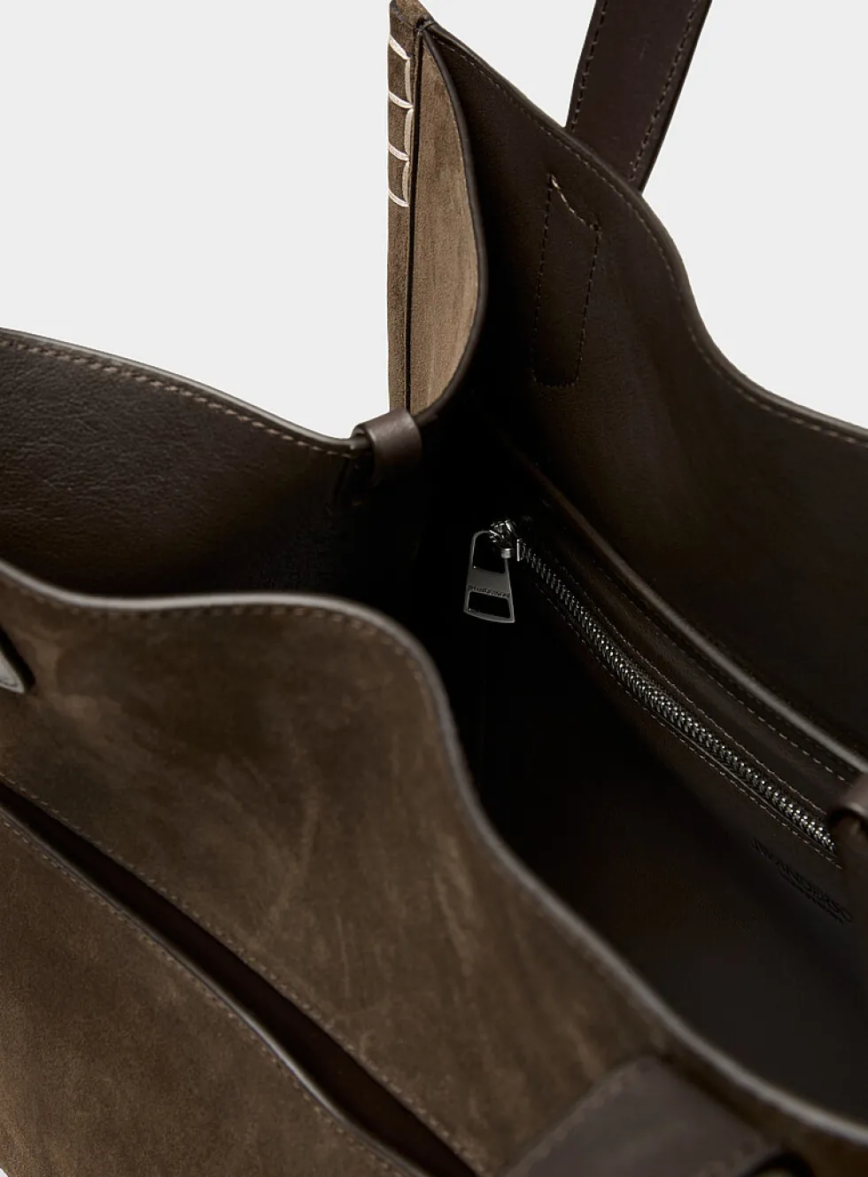 Loafer suede bucket bag