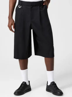 Logo arc pleated Bermuda short