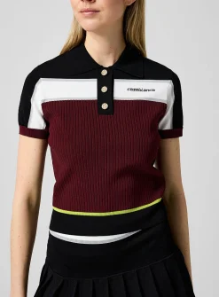 Logo cropped polo shirt