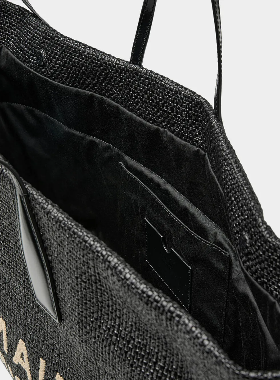 Logo faux-raffia tote bag