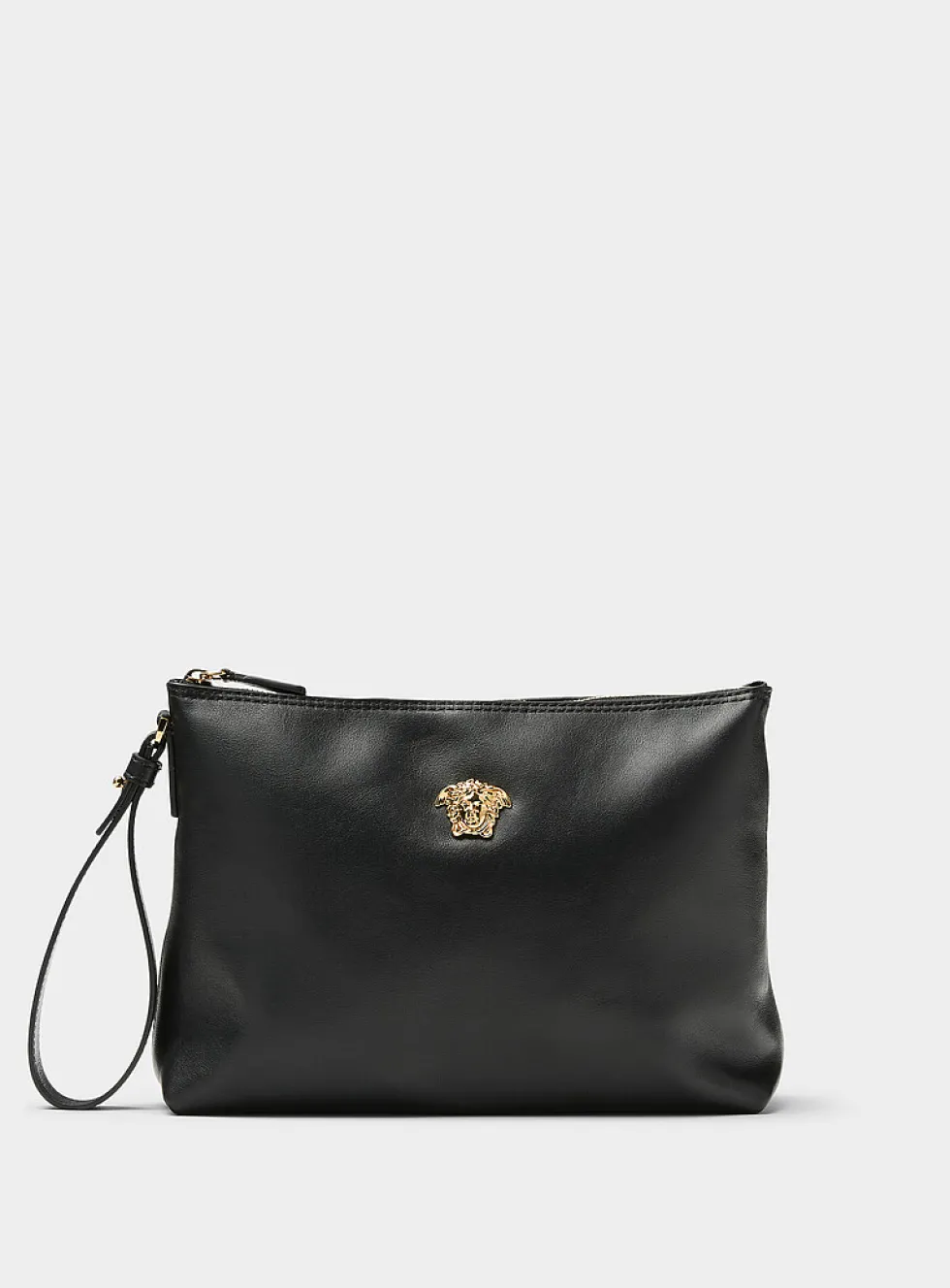 Logo leather clutch