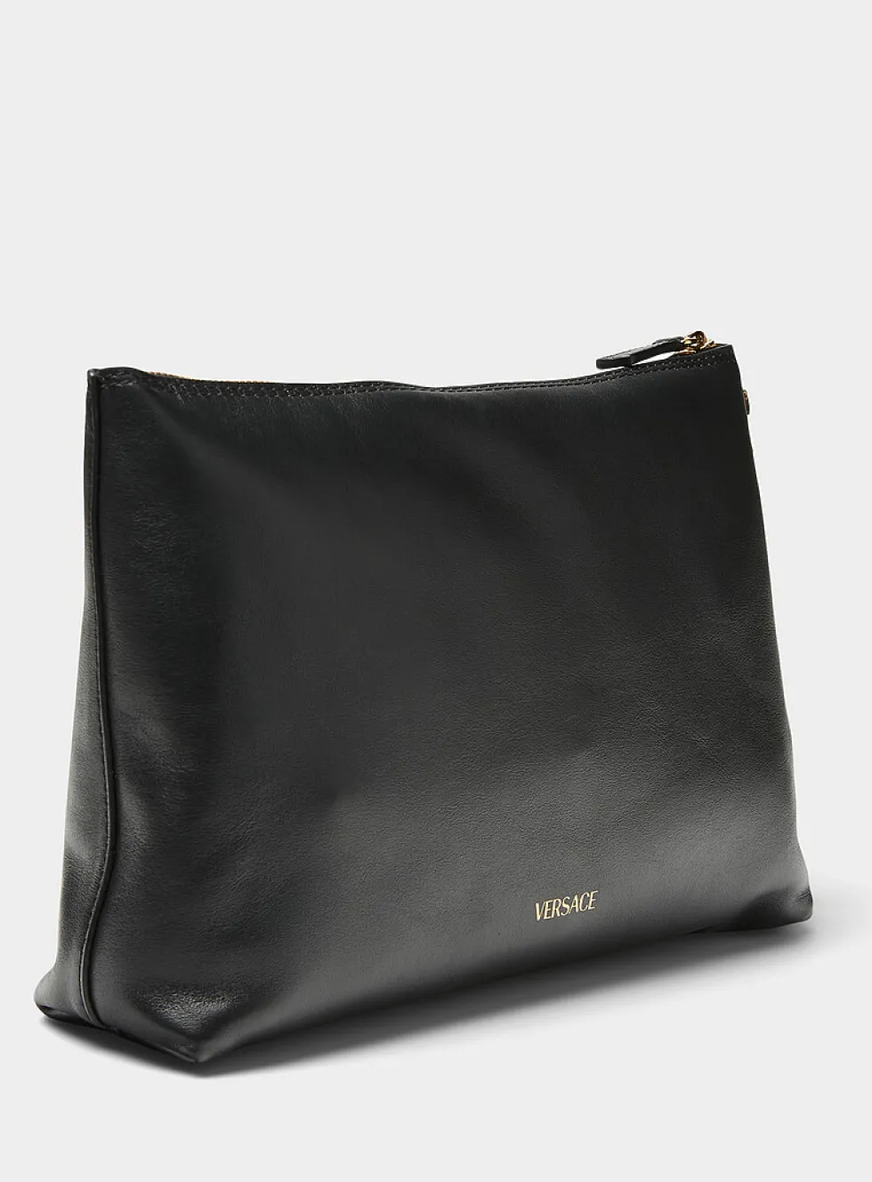 Logo leather clutch