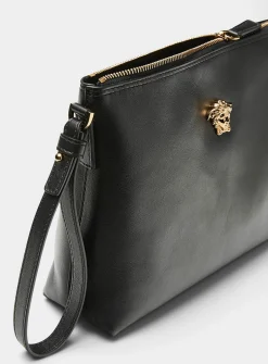 Logo leather clutch