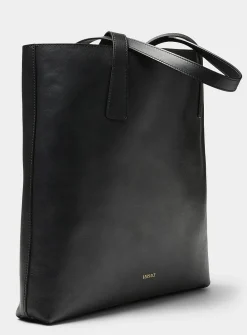 Logo leather tote bag