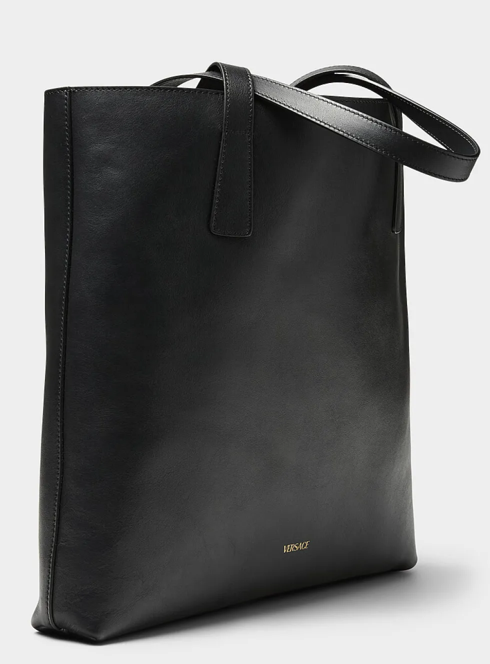 Logo leather tote bag
