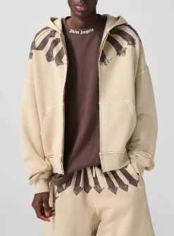 Logo neck zipped hoodie
