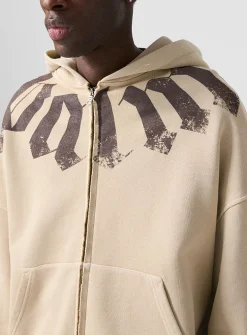 Logo neck zipped hoodie