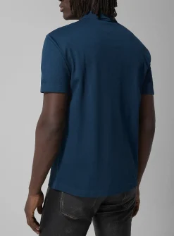 Logo pull zip-up collar polo shirt