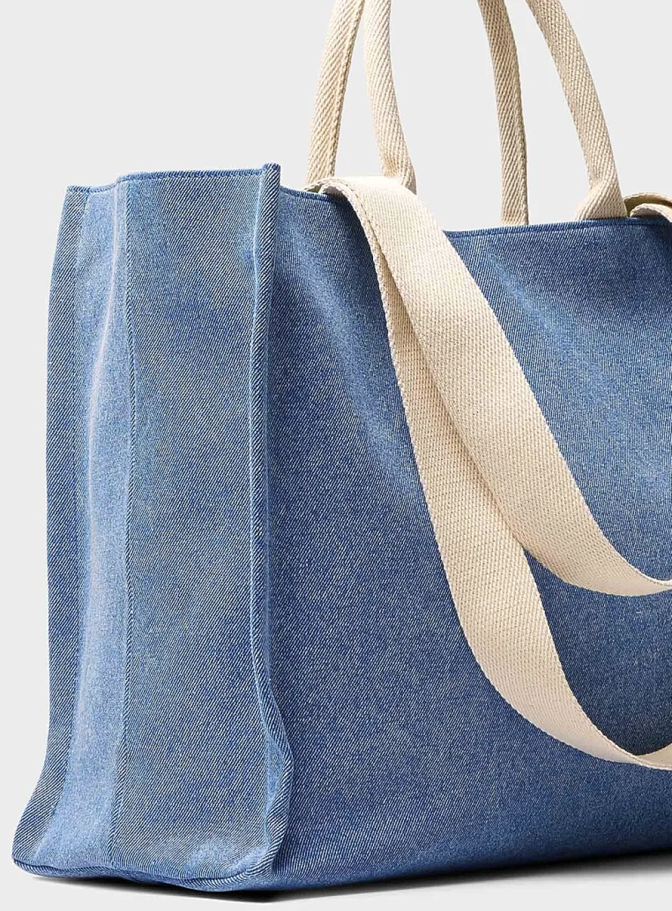 Logo small denim tote bag