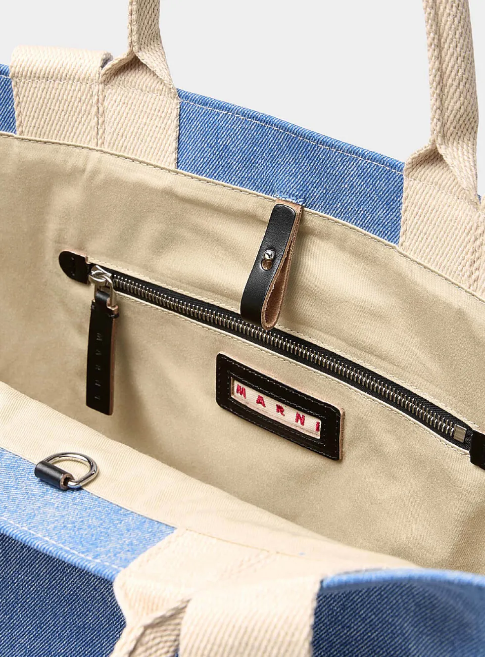 Logo small denim tote bag