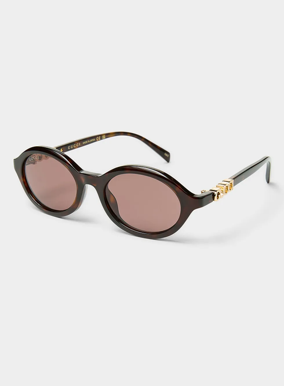 Logo temples oval sunglasses