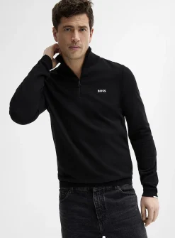 Logo zip-neck sweater