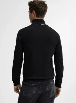 Logo zip-neck sweater