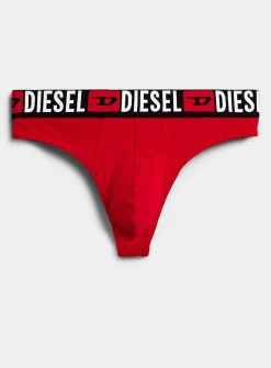 Logo-waist stretch thong