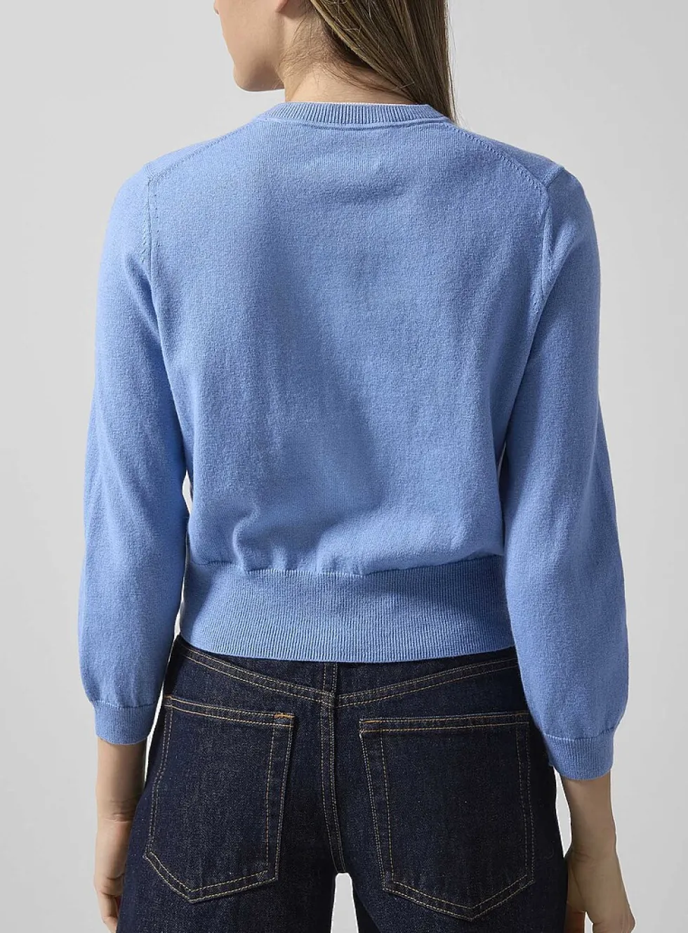 Lona two-tone wool-cotton blend cardigan