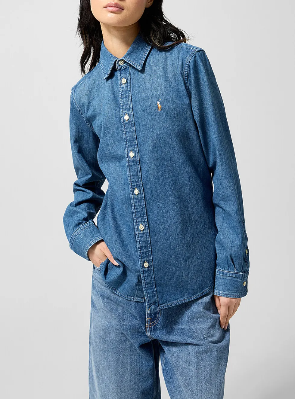 Long denim shirt
