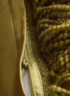 Long embossed fringes khaki removable-cover cushion