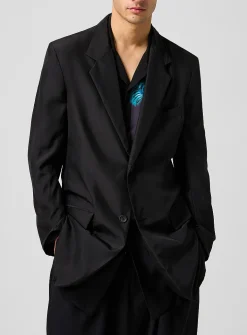 Long flowy pure silk blazer