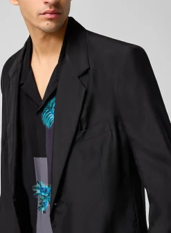 Long flowy pure silk blazer