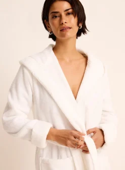 Long hooded terry robe
