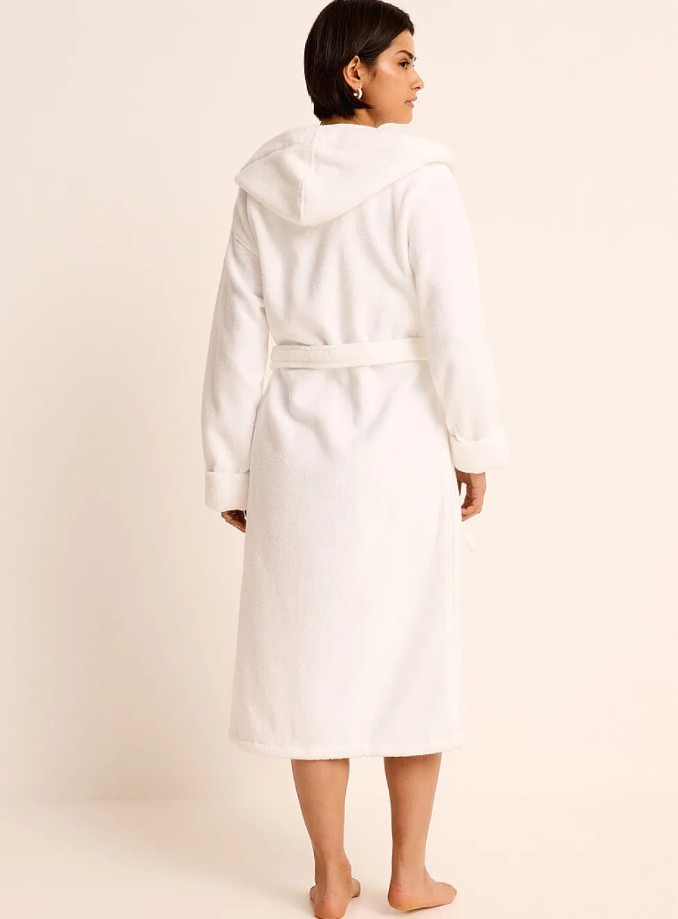 Long hooded terry robe