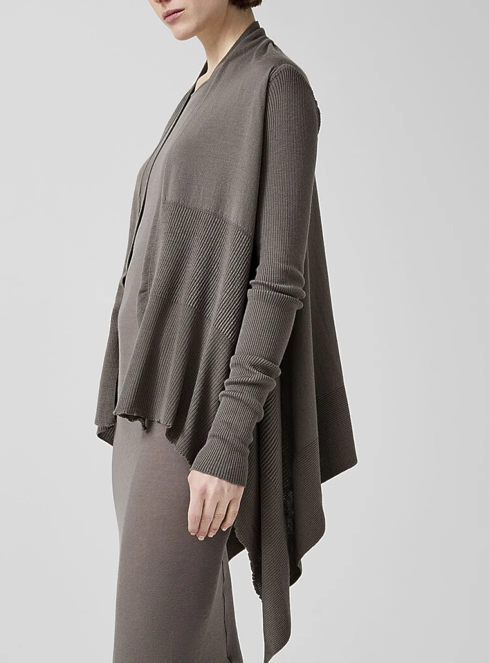 Long pure virgin wool cardigan