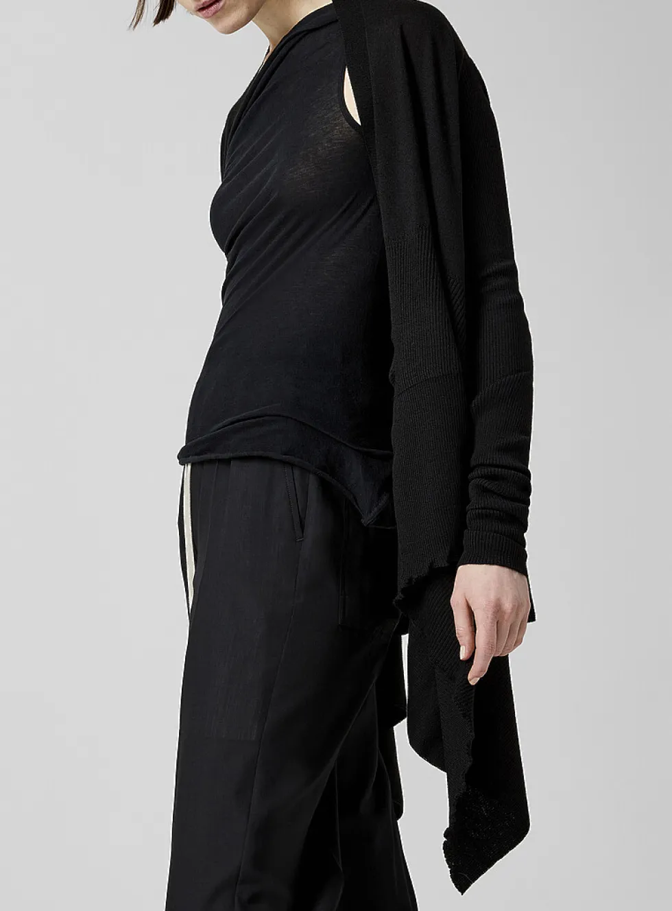 Long pure virgin wool cardigan