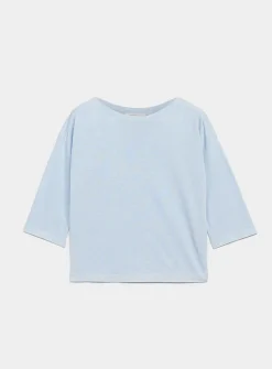 Loose boat-neck linen-blend boxy-fit sweater