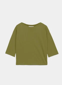 Loose boat-neck linen-blend boxy-fit sweater