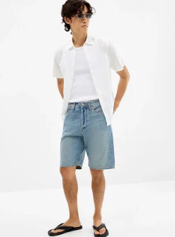 Loose denim Bermudas