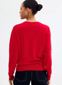 Loose fine-knit sweater