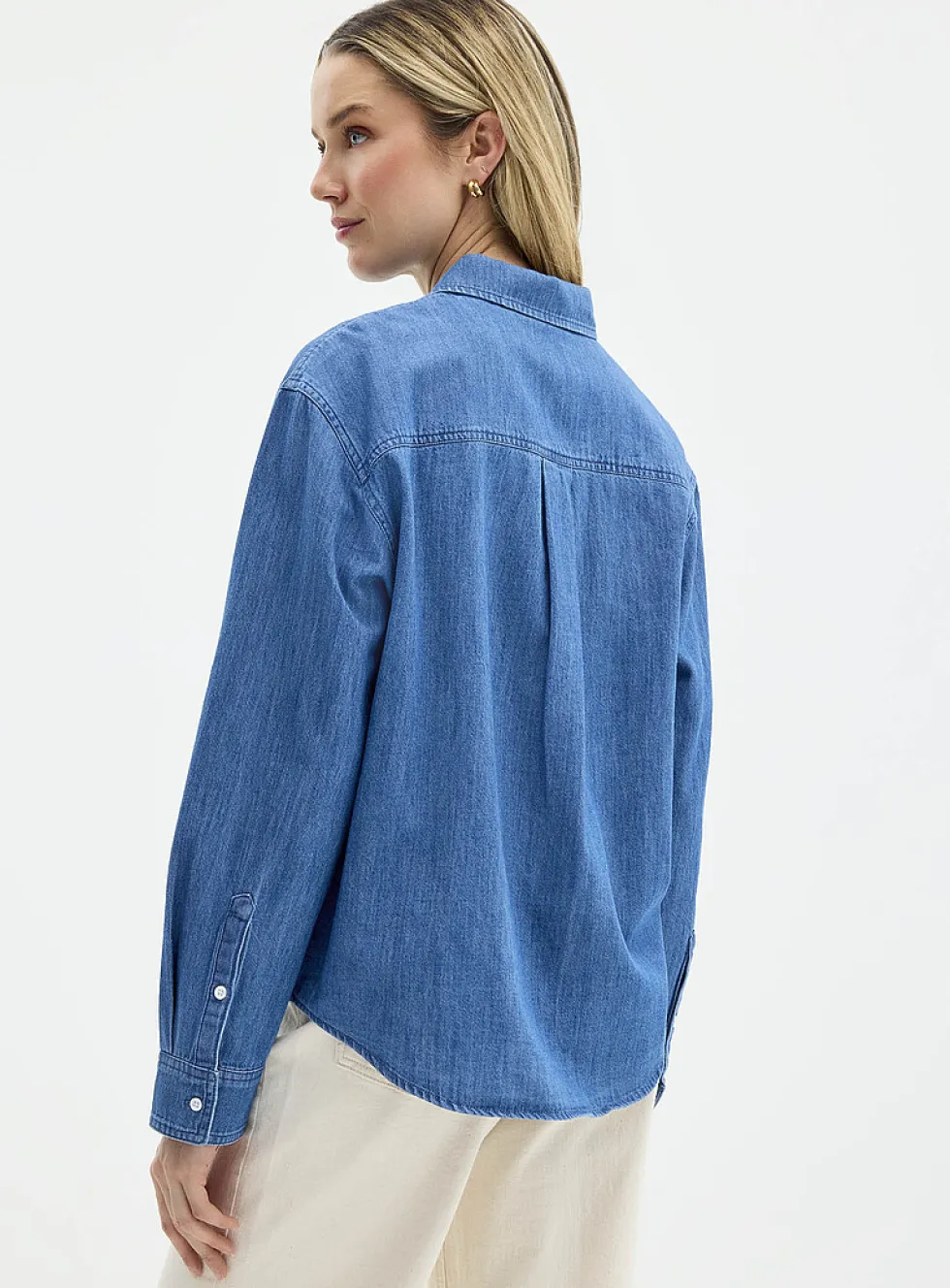 Loose lightweight denim shirt