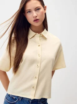 Loose linen blend shirt