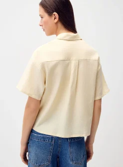 Loose linen blend shirt
