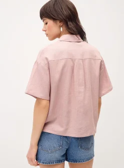 Loose linen blend shirt