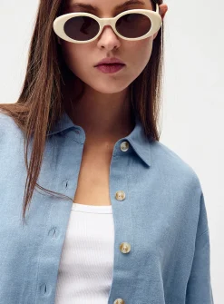 Loose linen blend shirt