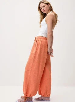 Loose organic cotton gauze jogger
