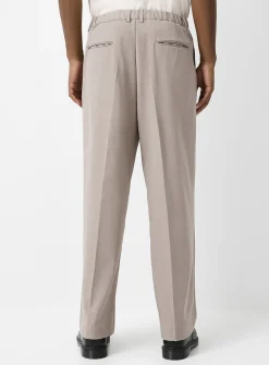 Loose pleated comfort-waist pant