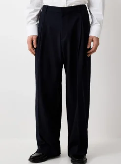 Loose pleated comfort-waist pant